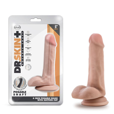 Blush Novelties Dr. Skin Plus Girthy Poseable Pleasure Companion Dildo - Realistic Dildos