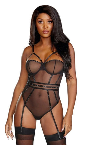 Dream Girl Lingerie Teddy Black Seductive Lace Design - Babydolls and Chemises