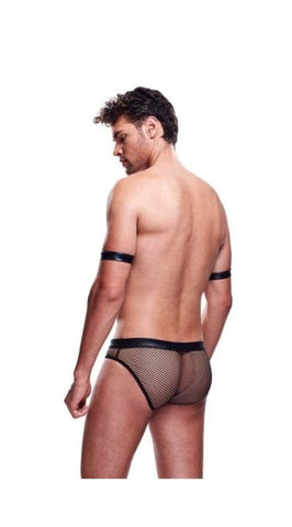 Envy Menswear 2 Piece Sexy Cop Set BLEC11 with Front Zipper Brief - Mens Briefs And Boxers