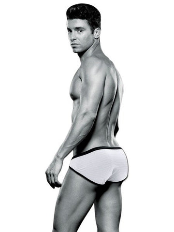 Envy Menswear Premium Bad Boy Brief White Mens Lingerie Supportive Pouch - Mens Briefs And Boxers