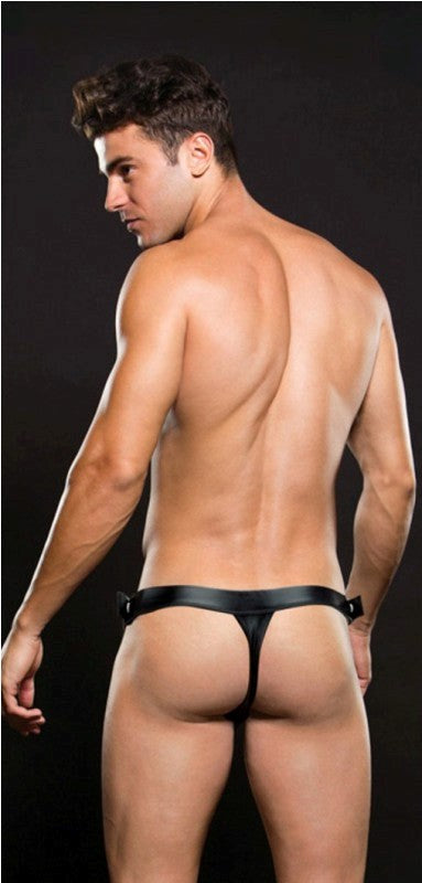 Envy Menswear Hercules Thong Black with O Ring Detail - - His Fetish