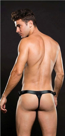 Envy Menswear Hercules Thong Black with O Ring Detail - His Fetish