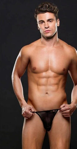 Envy Menswear Mesh G String Black Ultra Sheer Seductive Underwear - Jocks and G-Strings