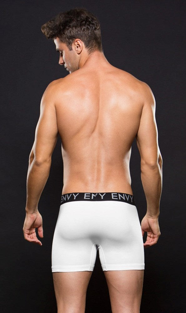 Envy Menswear Micro LowRise Logo Elastic Boxer White Premium Support - - Jocks and G-Strings
