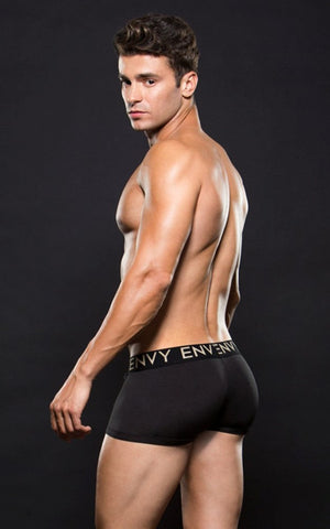 Envy Menswear Micro LowRise Logo Elastic Trunk Black Premium Comfort - Jocks and G-Strings