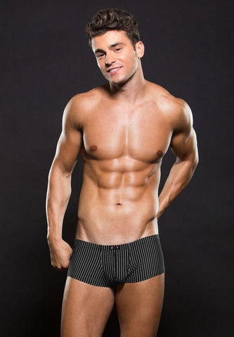 Envy Menswear Premium Microfiber Men Trunk White Pinstripe Designer - Jocks and G-Strings