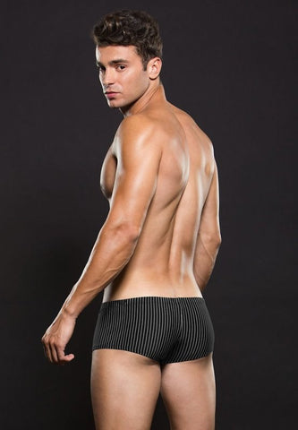 Envy Menswear Premium Microfiber Men Trunk White Pinstripe Designer - Jocks and G-Strings