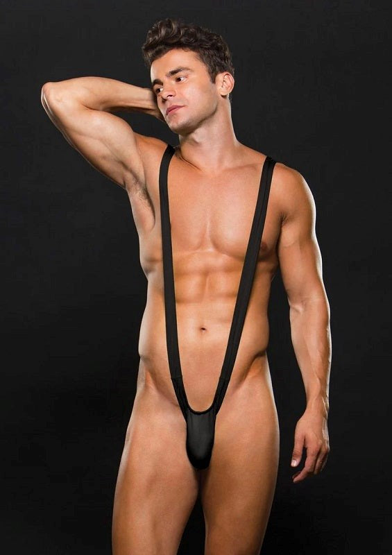 Envy Menswear Slingshot Mankini Black Bold Minimal Coverage Design - His Fetish