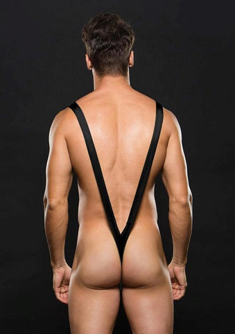 Envy Menswear Slingshot Mankini Black Bold Minimal Coverage Design - His Fetish