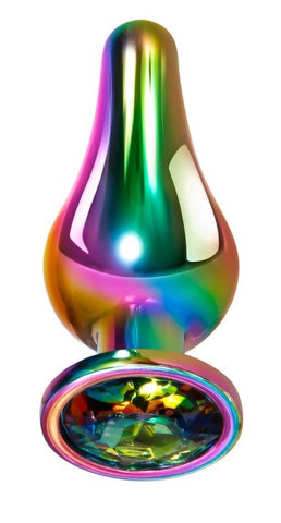 Evolved Rainbow Metal Butt Plug Temperature Play and Anal Stimulation - Butt Plugs