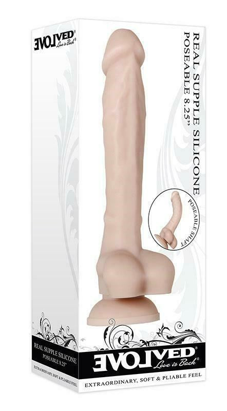 Evolved Real Supple Silicone Poseable Realistic Dildo for Hands Free Use - - Realistic Dildos