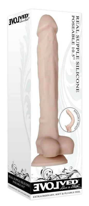 Evolved Real Supple Silicone Poseable Realistic Dildo for Hands Free Use - - Realistic Dildos