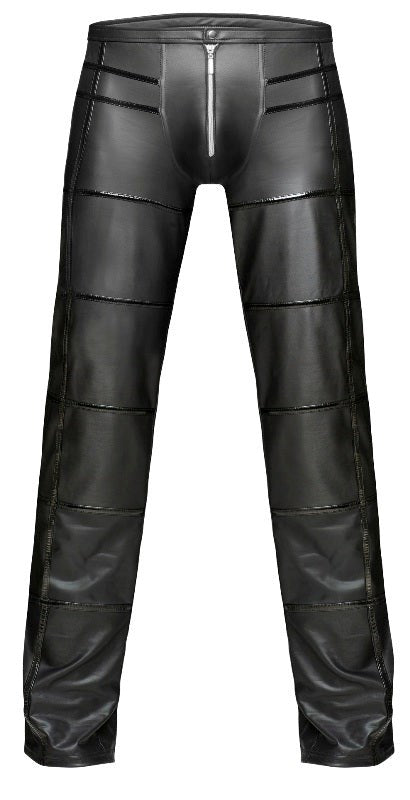 Noir Handmade Extremely Hot Look Long Pants Premium Synthetic Leather - - His Fetish