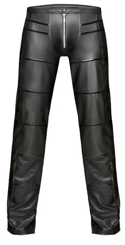 Noir Handmade Extremely Hot Look Long Pants Premium Synthetic Leather - His Fetish