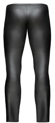 Noir Handmade Extremely Hot Look Long Pants Premium Synthetic Leather - His Fetish