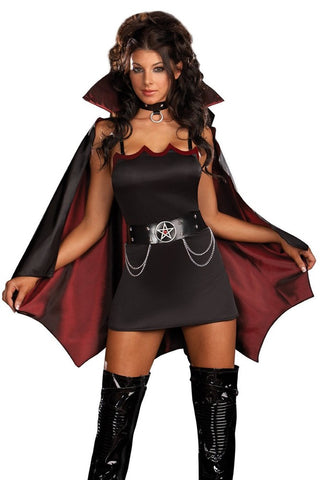 Dream Girl Lingerie Embrace Nocturnal Elegance with Fang Banging Fun Costume - Fancy Dress Ups