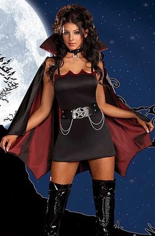Dream Girl Lingerie Embrace Nocturnal Elegance with Fang Banging Fun Costume - Fancy Dress Ups