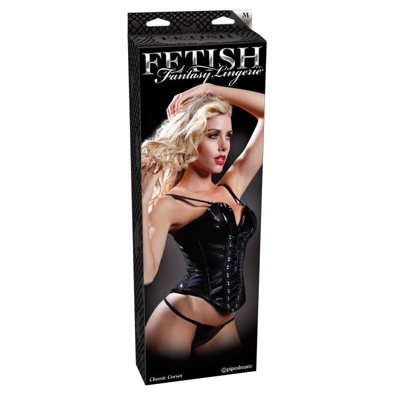 Pipedream Products Fetish Fantasy BDSM Play Womens Classic Corset Premium Vinyl - Her Fetish