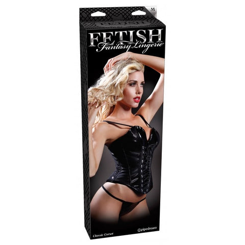 Pipedream Products Fetish Fantasy BDSM Play Womens Classic Corset Premium Vinyl - Her Fetish