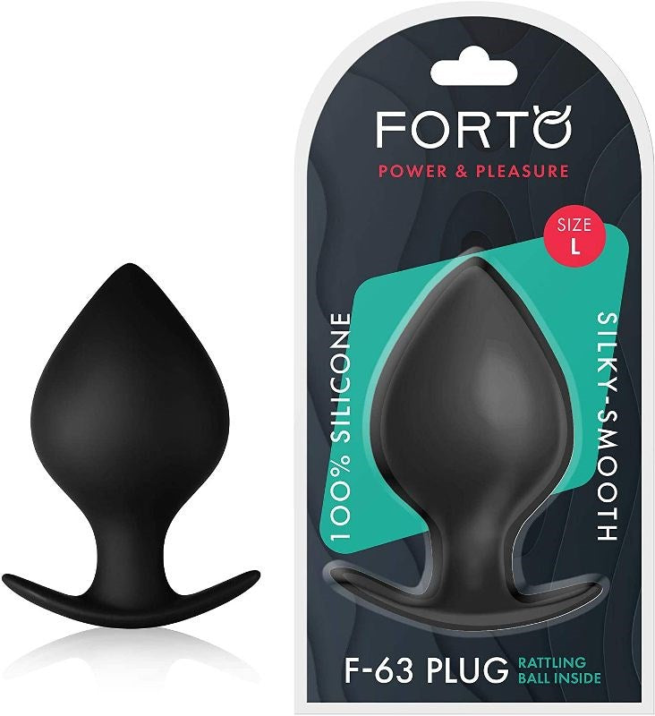 VVOLE LLC Forto F 63 Rattler Spade Black Butt Plug with Rattle Mechanism - - Butt Plugs