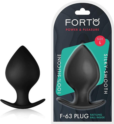 VVOLE LLC Forto F 63 Rattler Spade Black Butt Plug with Rattle Mechanism - Butt Plugs