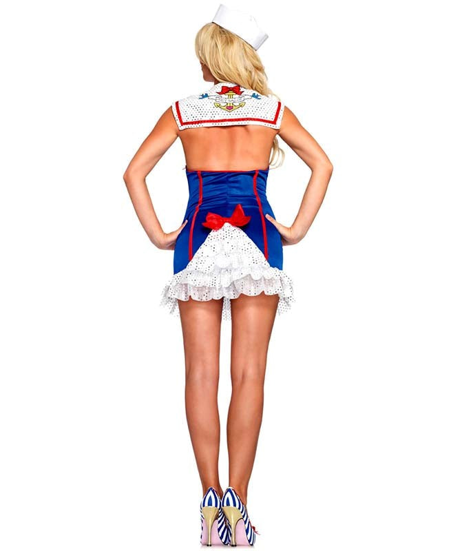 Leg Avenue First Mate Costume Navy Nautical Roleplay Dress - - Fancy Dress Ups