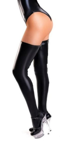Glossy Wetlook Connie Zipper Stockings Bold Affordable Perfectly Fitted - Her Fetish