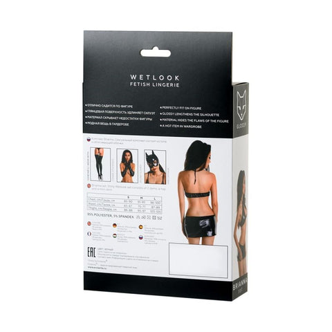Glossy Wetlook Set Brianna High Shine Stretch Lingerie for Seduction - Bras and Bra Sets