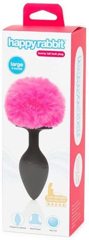 Love Honey Happy Rabbit Pink Bunny Tail Plug for Anal Play and Role Play - - Butt Plugs