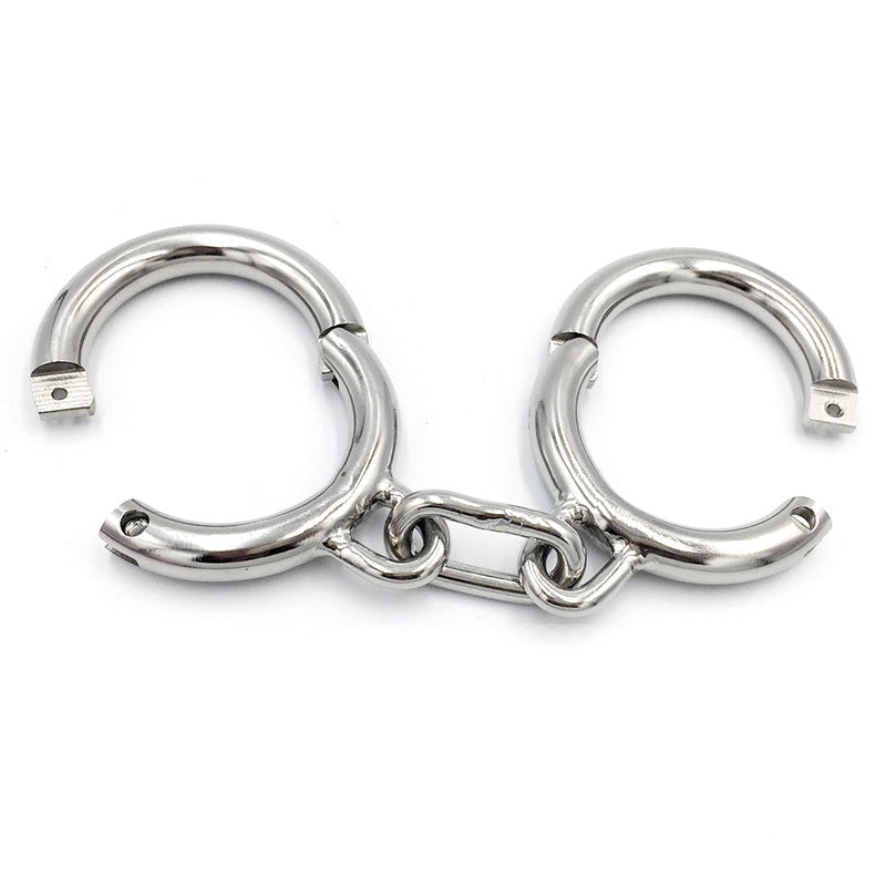 BDStyle Heavy Duty Metal Ankle/Wrist Cuffs with Chain BDSM Restraints - Steel Sex Toys