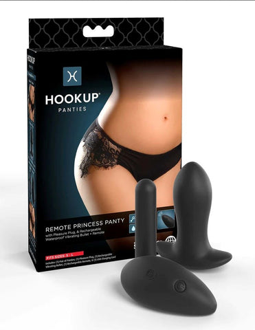 Pipedream HOOKUP Remote Princess Panty With Vaginal Plug Wearable Vibrator - G-Strings, Panties and Shorts
