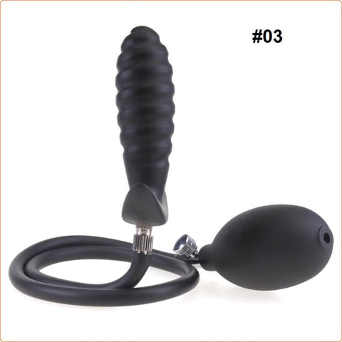 BDStyle Inflatable Dildo Butt Plug with Detachable Needle and Pump - Butt Plugs