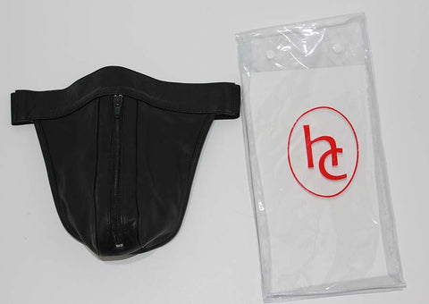 Hells Couture JAX Leather Jocks Black with Front Zipper Access - Jocks and G-Strings
