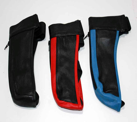 Hells Couture JAX Leather Jocks Black & Blue with Front Zip Access - Jocks and G-Strings
