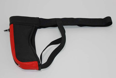 Hells Couture JAX Leather Jocks Black & Red with Front Zipper Access - Jocks and G-Strings