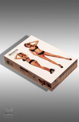 Demoniq Karen Black Lingerie Set with Crotchless Thong - Bras and Bra Sets