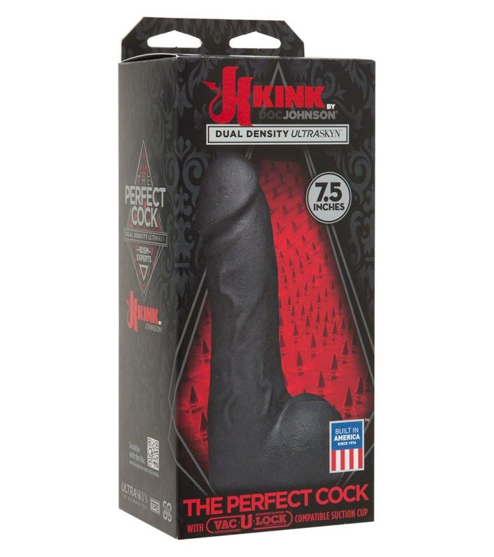 Doc Johnson Kink The Perfect Cock Black Realistic Dildo Dual Density - - Realistic Dildos