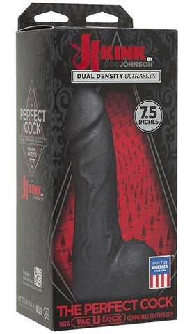 Doc Johnson Kink The Perfect Cock Black Realistic Dildo Dual Density - Realistic Dildos