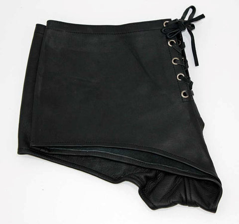 Hells Couture Ladies Shorts in Leather Adjustable Lace Up Design - Her Fetish