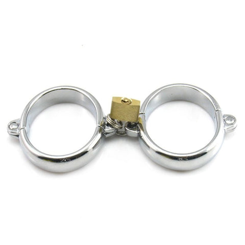 BDStyle Lock Up Steel Cuffs for Cock and Ball Restraint - Cuffs and Restraints