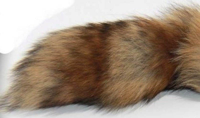 BDStyle Long Brown and Blonde Fox Tail Silver Smooth Butt Plug Premium Quality - Steel Sex Toys