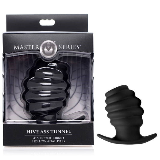 XR Brands Hive Ribbed Anal Plug Hollow Core Design for Enhanced Pleasure - - Butt Plugs