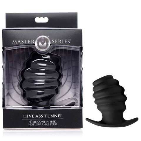 XR Brands Hive Ribbed Anal Plug Hollow Core Design for Enhanced Pleasure - Butt Plugs