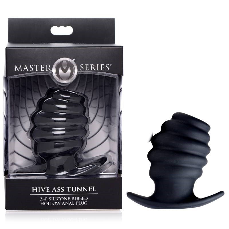 XR Brands Hive Ribbed Anal Plug Hollow Core Design for Enhanced Pleasure - - Butt Plugs