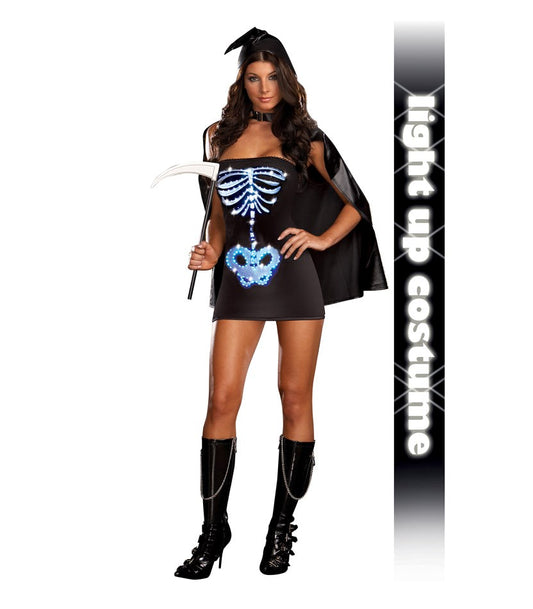 Dream Girl Lingerie Maya Remains Costume with Glow Technology - - Fancy Dress Ups