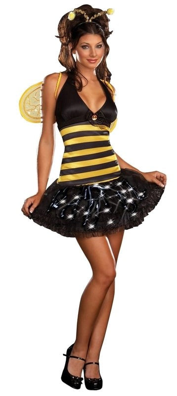 Dream Girl Lingerie Miss Bee De Lightful Costume Striped Tutu Design - Fancy Dress Ups