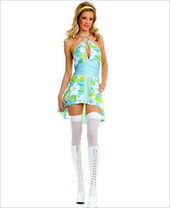 Music Legs O Ring Go Go Dress Authentic 60s Halter Style Roleplay Costume - Fancy Dress Ups