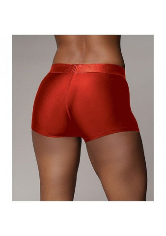 Shots Toys Ouch! Radiant Red Vibrating Strap On Boxer Adjustable Harness - Strap On Sextoys