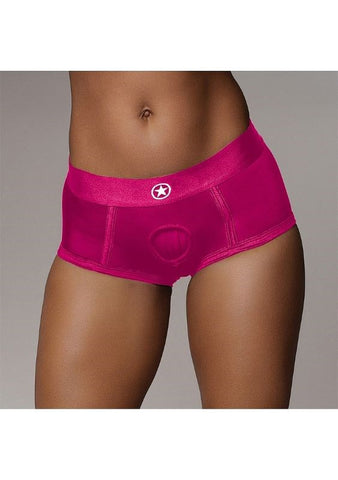 Shots Toys Ouch! Pleasure Enhancing Vibrating Strap On Brief Pink Vibrator - Strap On Sextoys