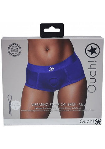 Shots Toys Ouch! Intimate Delight Rechargeable Vibrating Strap On Brief - Strap On Sextoys